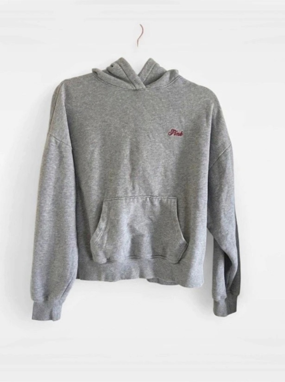 PINK Gray Hoodie Size XS Like New